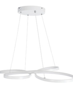 GLOBOSTAR® BUTTERFLY 61392 Μοντέρνο Κρεμαστό Φωτιστικό Οροφής LED 75W 8400lm 300° AC 220-240V IP20 Ρυθμιζόμενο Λευκό CCT με Χειριστήριο από 2700K έως 6000K Dimmable - Lumileds SMD Chip - Λευκό - Μ70 x Π55 x Υ4cm - 3 Χρόνια Εγγύηση 21 61392 7