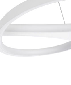 GLOBOSTAR® BUTTERFLY 61392 Μοντέρνο Κρεμαστό Φωτιστικό Οροφής LED 75W 8400lm 300° AC 220-240V IP20 Ρυθμιζόμενο Λευκό CCT με Χειριστήριο από 2700K έως 6000K Dimmable - Lumileds SMD Chip - Λευκό - Μ70 x Π55 x Υ4cm - 3 Χρόνια Εγγύηση 22 61392 8