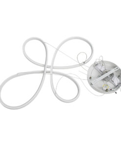 GLOBOSTAR® BUTTERFLY 61392 Μοντέρνο Κρεμαστό Φωτιστικό Οροφής LED 75W 8400lm 300° AC 220-240V IP20 Ρυθμιζόμενο Λευκό CCT με Χειριστήριο από 2700K έως 6000K Dimmable - Lumileds SMD Chip - Λευκό - Μ70 x Π55 x Υ4cm - 3 Χρόνια Εγγύηση 23 61392 9