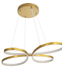 Alternative view of GLOBOSTAR® BUTTERFLY 61393 Μοντέρνο Κρεμαστό Φωτιστικό Οροφής LED 75W 8400lm 300° AC 220-240V IP20 Ρυθμιζόμενο Λευκό CCT με Χειριστήριο από 2700K έως 6000K Dimmable - Lumileds SMD Chip - Χρυσό Βούρτσας - Μ70 x Π55 x Υ4cm - 3 Χρόνια Εγγύηση