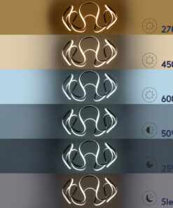 GLOBOSTAR® TARANTULA 61394 Μοντέρνο Κρεμαστό Φωτιστικό Οροφής LED 120W 13440lm 300° AC 220-240V IP20 Ρυθμιζόμενο Λευκό CCT με Χειριστήριο από 2700K έως 6000K Dimmable - Lumileds SMD Chip - Μαύρο - Μ78 x Π78 x Υ31.5cm - 3 Χρόνια Εγγύηση 24 61394 12