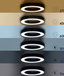 GLOBOSTAR® RA 61195 Μοντέρνο Κρεμαστό Φωτιστικό Οροφής LED 67W 7370lm 120° AC 220-240V IP20 Ρυθμιζόμενο Λευκό CCT με Χειριστήριο από 2700K έως 6000K Dimmable - Lumileds SMD Chip - Λευκό - Μ60 x Π80 x Υ8cm - 3 Χρόνια Εγγύηση 22 61395 10 1