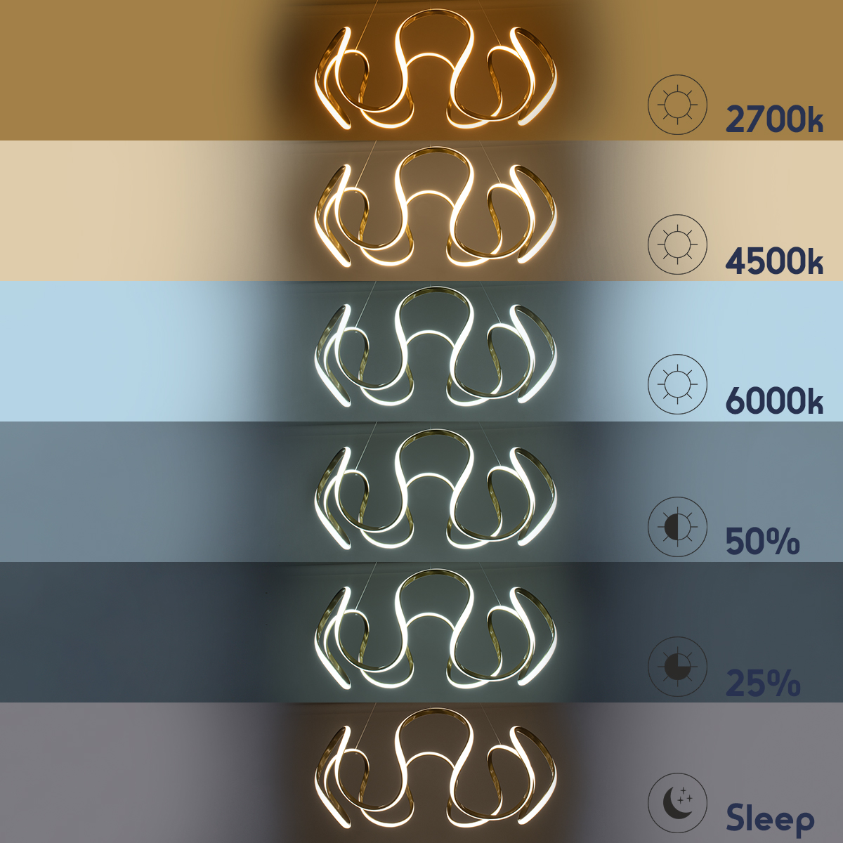 GLOBOSTAR® TARANTULA 61396 Μοντέρνο Κρεμαστό Φωτιστικό Οροφής LED 120W 13440lm 300° AC 220-240V IP20 Ρυθμιζόμενο Λευκό CCT με Χειριστήριο από 2700K έως 6000K Dimmable - Lumileds SMD Chip - Χρυσό Βούρτσας - Μ78 x Π78 x Υ31.5cm - 3 Χρόνια Εγγύηση 13 GLOBOSTAR® TARANTULA 61396 Μοντέρνο Κρεμαστό Φωτιστικό Οροφής LED 120W 13440lm 300° AC 220-240V IP20 Ρυθμιζόμενο Λευκό CCT με Χειριστήριο από 2700K έως 6000K Dimmable - Lumileds SMD Chip - Χρυσό Βούρτσας - Μ78 x Π78 x Υ31.5cm - 3 Χρόνια Εγγύηση - Image 11