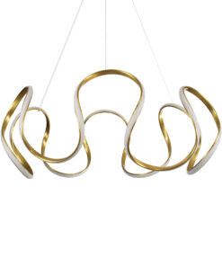 GLOBOSTAR® TARANTULA 61396 Μοντέρνο Κρεμαστό Φωτιστικό Οροφής LED 120W 13440lm 300° AC 220-240V IP20 Ρυθμιζόμενο Λευκό CCT με Χειριστήριο από 2700K έως 6000K Dimmable - Lumileds SMD Chip - Χρυσό Βούρτσας - Μ78 x Π78 x Υ31.5cm - 3 Χρόνια Εγγύηση 17 61396 3