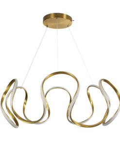 GLOBOSTAR® TARANTULA 61396 Μοντέρνο Κρεμαστό Φωτιστικό Οροφής LED 120W 13440lm 300° AC 220-240V IP20 Ρυθμιζόμενο Λευκό CCT με Χειριστήριο από 2700K έως 6000K Dimmable - Lumileds SMD Chip - Χρυσό Βούρτσας - Μ78 x Π78 x Υ31.5cm - 3 Χρόνια Εγγύηση 18 61396 4