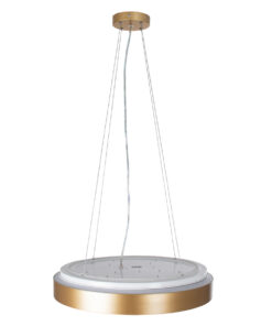 GLOBOSTAR® BARCHETTA 61399-P Μοντέρνο Κρεμαστό Φωτιστικό Οροφής LED 72W 8306lm 120° AC 220-240V IP20 Ρυθμιζόμενο Λευκό CCT με Χειριστήριο από 2700K έως 6000K Dimmable - Lumileds SMD Chip - Χρυσό - Μ48 x Π48 x Υ8.2cm - 3 Χρόνια Εγγύηση 23 61399 5 p