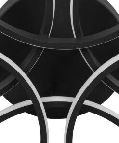 GLOBOSTAR® MARGARET 61400 Μοντέρνο Φωτιστικό Οροφής LED 54W 6210lm 360° AC 220-240V IP20 Ρυθμιζόμενο Λευκό CCT με Χειριστήριο από 2700K έως 6000K Dimmable - Lumileds SMD Chip - Μαύρο Ματ - Μ57 x Π57 x Υ12cm - 3 Χρόνια Εγγύηση 14 61400 5