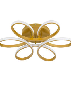 Alternative view of GLOBOSTAR® MARGARET 61403 Μοντέρνο Φωτιστικό Οροφής LED 54W 6210lm 360° AC 220-240V IP20 Ρυθμιζόμενο Λευκό CCT με Χειριστήριο από 2700K έως 6000K Dimmable - Lumileds SMD Chip - Χρυσό Βούρτσας - Μ57 x Π57 x Υ12cm - 3 Χρόνια Εγγύηση