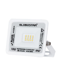 GloboStar® GloboStar® ATLAS 61405 Επαγγελματικός Προβολέας LED 10W 1200lm 120° AC 220-240V - Αδιάβροχος IP67 - Μ10 x Π2 x Υ8cm - Λευκό - Φυσικό Λευκό 4500K - LUMILEDS Chips - TÜV Rheinland Certified - 5 Years Warranty