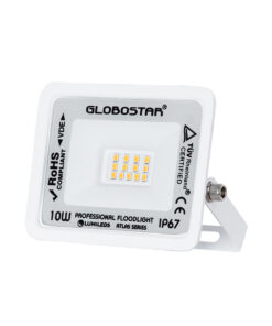 GloboStar® GloboStar® ATLAS 61406 Επαγγελματικός Προβολέας LED 10W 1150lm 120° AC 220-240V - Αδιάβροχος IP67 - Μ10 x Π2 x Υ8cm - Λευκό - Θερμό Λευκό 2700K - LUMILEDS Chips - TÜV Rheinland Certified - 5 Years Warranty