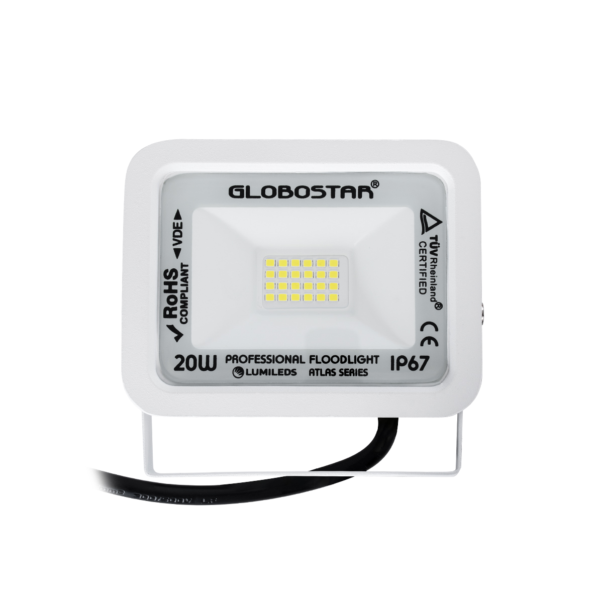 GloboStar® ATLAS 61407 Επαγγελματικός Προβολέας LED 20W 2500lm 120° AC 220-240V - Αδιάβροχος IP67 - Μ12 x Π2.5 x Υ9.5cm - Λευκό - Ψυχρό Λευκό 6000K - LUMILEDS Chips - TÜV Rheinland Certified - 5 Years Warranty 4 GloboStar® ATLAS 61407 Επαγγελματικός Προβολέας LED 20W 2500lm 120° AC 220-240V - Αδιάβροχος IP67 - Μ12 x Π2.5 x Υ9.5cm - Λευκό - Ψυχρό Λευκό 6000K - LUMILEDS Chips - TÜV Rheinland Certified - 5 Years Warranty - Image 2