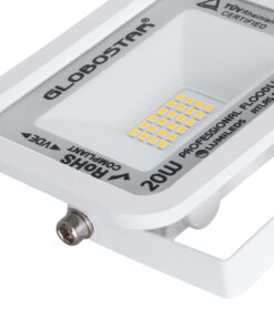 GloboStar® ATLAS 61409 Επαγγελματικός Προβολέας LED 20W 2300lm 120° AC 220-240V - Αδιάβροχος IP67 - Μ12 x Π2.5 x Υ9.5cm - Λευκό - Θερμό Λευκό 2700K - LUMILEDS Chips - TÜV Rheinland Certified - 5 Years Warranty 13 61409 6