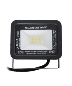 Alternative view of GloboStar® ATLAS 61411 Επαγγελματικός Προβολέας LED 20W 2400lm 120° AC 220-240V - Αδιάβροχος IP67 - Μ12 x Π2.5 x Υ9.5cm - Μαύρο - Φυσικό Λευκό 4500K - LUMILEDS Chips - TÜV Rheinland Certified - 5 Years Warranty