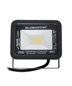 Alternative view of GloboStar® ATLAS 61412 Επαγγελματικός Προβολέας LED 20W 2300lm 120° AC 220-240V - Αδιάβροχος IP67 - Μ12 x Π2.5 x Υ9.5cm - Μαύρο - Θερμό Λευκό 2700K - LUMILEDS Chips - TÜV Rheinland Certified - 5 Years Warranty