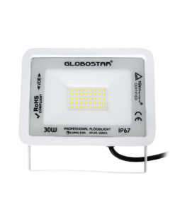 GloboStar® GloboStar® ATLAS 61413 Επαγγελματικός Προβολέας LED 30W 3750lm 120° AC 220-240V - Αδιάβροχος IP67 - Μ16 x Π2.5 x Υ12.5cm - Λευκό - Ψυχρό Λευκό 6000K - LUMILEDS Chips - TÜV Rheinland Certified - 5 Years Warranty