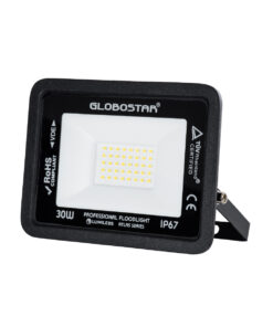 GloboStar® GloboStar® ATLAS 61417 Επαγγελματικός Προβολέας LED 30W 3600lm 120° AC 220-240V - Αδιάβροχος IP67 - Μ16 x Π2.5 x Υ12.5cm - Μαύρο - Φυσικό Λευκό 4500K - LUMILEDS Chips - TÜV Rheinland Certified - 5 Years Warranty