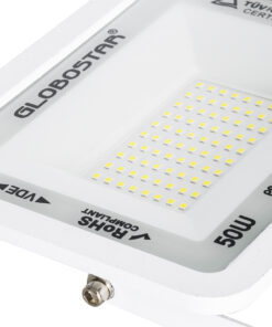 GloboStar® ATLAS 61419 Επαγγελματικός Προβολέας LED 50W 6250lm 120° AC 220-240V - Αδιάβροχος IP67 - Μ21 x Π3.5 x Υ16cm - Λευκό - Ψυχρό Λευκό 6000K - LUMILEDS Chips - TÜV Rheinland Certified - 5 Years Warranty 13 61419 6