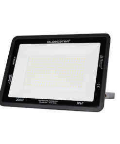 GloboStar® GloboStar® ATLAS 61432 Επαγγελματικός Προβολέας LED 200W 24000lm 120° AC 220-240V - Αδιάβροχος IP67 - Μ38 x Π4 x Υ28cm - Μαύρο - Φυσικό Λευκό 4500K - LUMILEDS Chips - TÜV Rheinland Certified - 5 Years Warranty