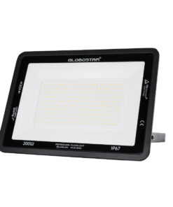 GloboStar® GloboStar® ATLAS 61433 Επαγγελματικός Προβολέας LED 200W 23000lm 120° AC 220-240V - Αδιάβροχος IP67 - Μ38 x Π4 x Υ28cm - Μαύρο - Θερμό Λευκό 2700K - LUMILEDS Chips - TÜV Rheinland Certified - 5 Years Warranty