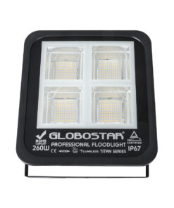 Alternative view of GloboStar® TITAN 61434 Επαγγελματικός Προβολέας για Γήπεδα Tennis & Ποδοσφαίρου 5x5 LED 260W 32500lm 60°x90° FishEye AC 220-240V - Αδιάβροχος IP67 - Μ30 x Π8 x Υ28cm - Μαύρο - Φυσικό Λευκό 5000K - LUMILEDS Chips - TÜV Rheinland Certified - 5 Years Warranty