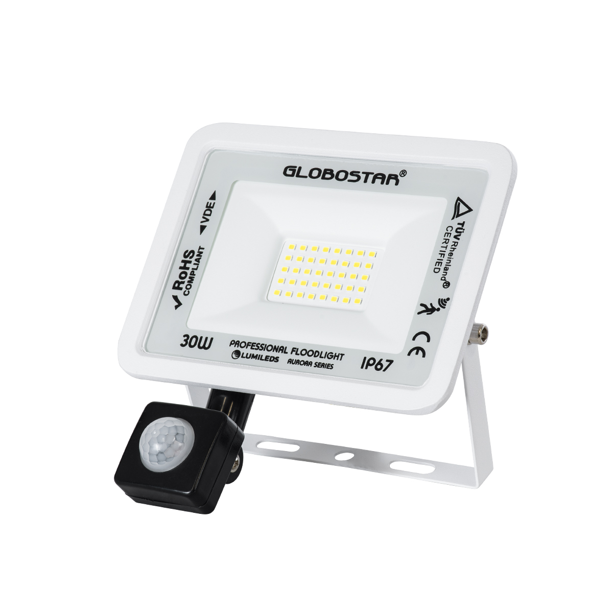 GloboStar® AURORA 61440 Επαγγελματικός Προβολέας LED 30W 3750lm 120° AC 220-240V με Ενσωματωμένο Ρυθμιζόμενο Αισθητήρα Κίνησης PIR - Αδιάβροχος IP67 - Μ16 x Π5 x Υ17.5cm - Λευκό - Ψυχρό Λευκό 6000K - LUMILEDS Chips - TÜV Rheinland Certified - 3 Years Warranty 3 GloboStar® GloboStar® AURORA 61440 Επαγγελματικός Προβολέας LED 30W 3750lm 120° AC 220-240V με Ενσωματωμένο Ρυθμιζόμενο Αισθητήρα Κίνησης PIR - Αδιάβροχος IP67 - Μ16 x Π5 x Υ17.5cm - Λευκό - Ψυχρό Λευκό 6000K - LUMILEDS Chips - TÜV Rheinland Certified - 3 Years Warranty
