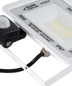 GloboStar® AURORA 61440 Επαγγελματικός Προβολέας LED 30W 3750lm 120° AC 220-240V με Ενσωματωμένο Ρυθμιζόμενο Αισθητήρα Κίνησης PIR - Αδιάβροχος IP67 - Μ16 x Π5 x Υ17.5cm - Λευκό - Ψυχρό Λευκό 6000K - LUMILEDS Chips - TÜV Rheinland Certified - 3 Years Warranty 15 61440 7
