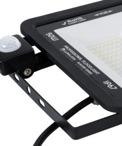 GloboStar® AURORA 61441 Επαγγελματικός Προβολέας LED 50W 6250lm 120° AC 220-240V με Ενσωματωμένο Ρυθμιζόμενο Αισθητήρα Κίνησης PIR - Αδιάβροχος IP67 - Μ21 x Π5 x Υ21cm - Μαύρο - Ψυχρό Λευκό 6000K - LUMILEDS Chips - TÜV Rheinland Certified - 3 Years Warranty 15 61441 7