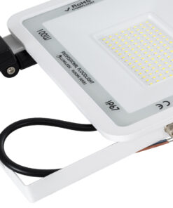 GloboStar® AURORA 61444 Επαγγελματικός Προβολέας LED 100W 12500lm 120° AC 220-240V με Ενσωματωμένο Ρυθμιζόμενο Αισθητήρα Κίνησης PIR - Αδιάβροχος IP67 - Μ25 x Π6.5 x Υ27.5cm - Λευκό - Ψυχρό Λευκό 6000K - LUMILEDS Chips - TÜV Rheinland Certified - 3 Years Warranty 15 61444 7