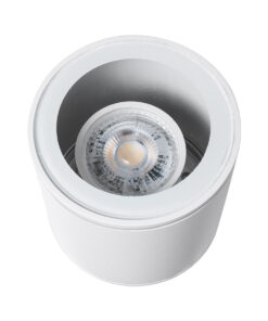 GloboStar® MARETTI 61446 Επιφανειακό Στρόγγυλο Φωτιστικό Σποτ με Ντουί 1 x GU10 VDE Certified AC 220-240V Αδιάβροχο IP65 - Σώμα Αλουμινίου & Υψηλής Αντοχής Tempered Glass - Φ9 x Υ9cm - Λευκό Ματ - 5 Χρόνια Εγγύηση 14 61446 5