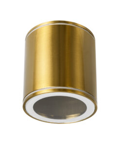 GloboStar® MARETTI 61447 Επιφανειακό Στρόγγυλο Φωτιστικό Σποτ με Ντουί 1 x GU10 VDE Certified AC 220-240V Αδιάβροχο IP65 - Σώμα Αλουμινίου & Υψηλής Αντοχής Tempered Glass - Φ9 x Υ9cm - Χρυσό Πλατίνα - 5 Χρόνια Εγγύηση 11 61447 2