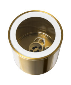 GloboStar® MARETTI 61447 Επιφανειακό Στρόγγυλο Φωτιστικό Σποτ με Ντουί 1 x GU10 VDE Certified AC 220-240V Αδιάβροχο IP65 - Σώμα Αλουμινίου & Υψηλής Αντοχής Tempered Glass - Φ9 x Υ9cm - Χρυσό Πλατίνα - 5 Χρόνια Εγγύηση 13 61447 4