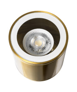 GloboStar® MARETTI 61447 Επιφανειακό Στρόγγυλο Φωτιστικό Σποτ με Ντουί 1 x GU10 VDE Certified AC 220-240V Αδιάβροχο IP65 - Σώμα Αλουμινίου & Υψηλής Αντοχής Tempered Glass - Φ9 x Υ9cm - Χρυσό Πλατίνα - 5 Χρόνια Εγγύηση 14 61447 5