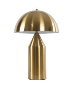 GloboStar® GloboStar® URANUS-S 61451 Μοντέρνο Επιτραπέζιο Φωτιστικό Πορτατίφ Δίφωτο 2 x E27 IP20 Χρυσό & Λευκό Μέταλλο - Μ25 x Π25 x Υ39cm