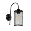 GloboStar® GLOBOSTAR® HANDANG 201-0123 Vintage Φωτιστικό Τοίχου - Απλίκα με Ντουί 1 x E27 AC 220-240V IP20 - Μαύρο - Μ12 x Π24 x Υ34cm