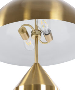 GloboStar® URANUS-L 61459 Μοντέρνο Επιτραπέζιο Φωτιστικό Πορτατίφ Δίφωτο 2 x E27 IP20 Χρυσό & Λευκό Μέταλλο - Μ50 x Π50 x Υ77cm 14 61459 7