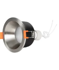 GLOBOSTAR® SIGMA 61461 Χωνευτή Στρόγγυλη Βάση Σποτ Οροφής/Μπάνιου για Λάμπα MR16/GU10 Αδιάβροχο IP65 - Νίκελ Βούρτσας Αλουμίνιο & Λευκό Γυαλί - Φ8.5 x Υ4.4cm / Q7.5cm 12 61461 6