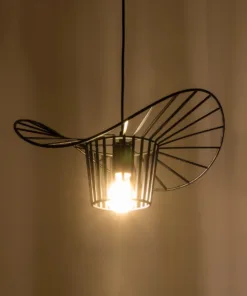 GLOBOSTAR® LUMINOVA 61462 Μοντέρνο Κρεμαστό Φωτιστικό Οροφής με Ντουί 1 x E27 AC 220-240V IP20 - Μαύρο - Μ40 x Π40 x Υ20cm 11 61462 3