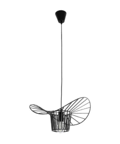 GLOBOSTAR® LUMINOVA 61462 Μοντέρνο Κρεμαστό Φωτιστικό Οροφής με Ντουί 1 x E27 AC 220-240V IP20 - Μαύρο - Μ40 x Π40 x Υ20cm 12 61462 4