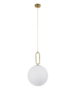 Alternative view of GLOBOSTAR® BELLISSIMO 61487 Μοντέρνο Κρεμαστό Φωτιστικό Οροφής με Ντουί 1 x E27 AC 220-240V IP20 - Λευκό & Χρυσό - Μ30 x Π30 x Υ52cm