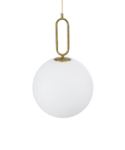 GLOBOSTAR® BELLISSIMO 61487 Μοντέρνο Κρεμαστό Φωτιστικό Οροφής με Ντουί 1 x E27 AC 220-240V IP20 - Λευκό & Χρυσό - Μ30 x Π30 x Υ52cm 14 61487 4