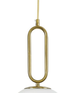 GLOBOSTAR® BELLISSIMO 61487 Μοντέρνο Κρεμαστό Φωτιστικό Οροφής με Ντουί 1 x E27 AC 220-240V IP20 - Λευκό & Χρυσό - Μ30 x Π30 x Υ52cm 15 61487 5