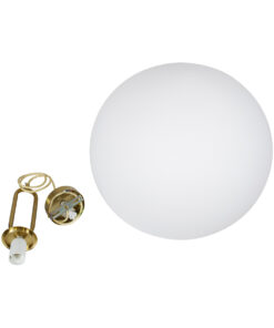 GLOBOSTAR® BELLISSIMO 61488 Μοντέρνο Κρεμαστό Φωτιστικό Οροφής με Ντουί 1 x E27 AC 220-240V IP20 - Λευκό & Χρυσό - Μ40 x Π40 x Υ62cm 17 61488 7