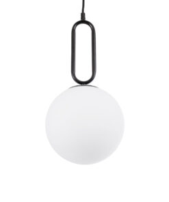 GLOBOSTAR® BELLISSIMO 61489 Μοντέρνο Κρεμαστό Φωτιστικό Οροφής με Ντουί 1 x E27 AC 220-240V IP20 - Λευκό & Μαύρο - Μ20 x Π20 x Υ42cm 12 61489 3