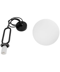 GLOBOSTAR® BELLISSIMO 61489 Μοντέρνο Κρεμαστό Φωτιστικό Οροφής με Ντουί 1 x E27 AC 220-240V IP20 - Λευκό & Μαύρο - Μ20 x Π20 x Υ42cm 16 61489 7