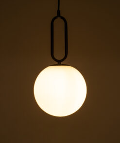 GLOBOSTAR® BELLISSIMO 61489 Μοντέρνο Κρεμαστό Φωτιστικό Οροφής με Ντουί 1 x E27 AC 220-240V IP20 - Λευκό & Μαύρο - Μ20 x Π20 x Υ42cm 17 61489 8