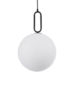 GLOBOSTAR® BELLISSIMO 61490 Μοντέρνο Κρεμαστό Φωτιστικό Οροφής με Ντουί 1 x E27 AC 220-240V IP20 - Λευκό & Μαύρο - Μ30 x Π30 x Υ52cm 12 61490 3