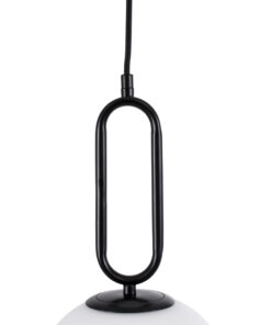 GLOBOSTAR® BELLISSIMO 61490 Μοντέρνο Κρεμαστό Φωτιστικό Οροφής με Ντουί 1 x E27 AC 220-240V IP20 - Λευκό & Μαύρο - Μ30 x Π30 x Υ52cm 14 61490 5