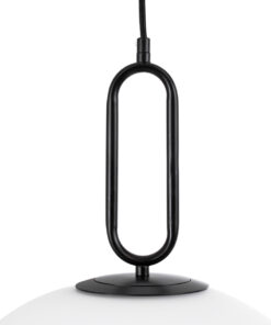 GLOBOSTAR® BELLISSIMO 61491 Μοντέρνο Κρεμαστό Φωτιστικό Οροφής με Ντουί 1 x E27 AC 220-240V IP20 - Μαύρο & Λευκό - Μ40 x Π40 x Υ62cm 14 61491 5