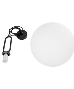 GLOBOSTAR® BELLISSIMO 61491 Μοντέρνο Κρεμαστό Φωτιστικό Οροφής με Ντουί 1 x E27 AC 220-240V IP20 - Μαύρο & Λευκό - Μ40 x Π40 x Υ62cm 16 61491 7