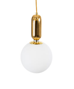 GLOBOSTAR® ESTETICO 61492 Μοντέρνο Κρεμαστό Φωτιστικό Οροφής με Ντουί 1 x E27 AC 220-240V IP20 - Χρυσό & Λευκό - Μ20 x Π20 x Υ38cm 13 61492 4